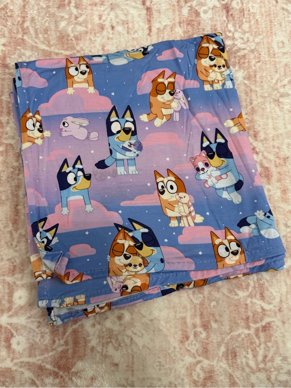 Little Sleepies Purple Bluey Sleepytime Swaddle Blanket